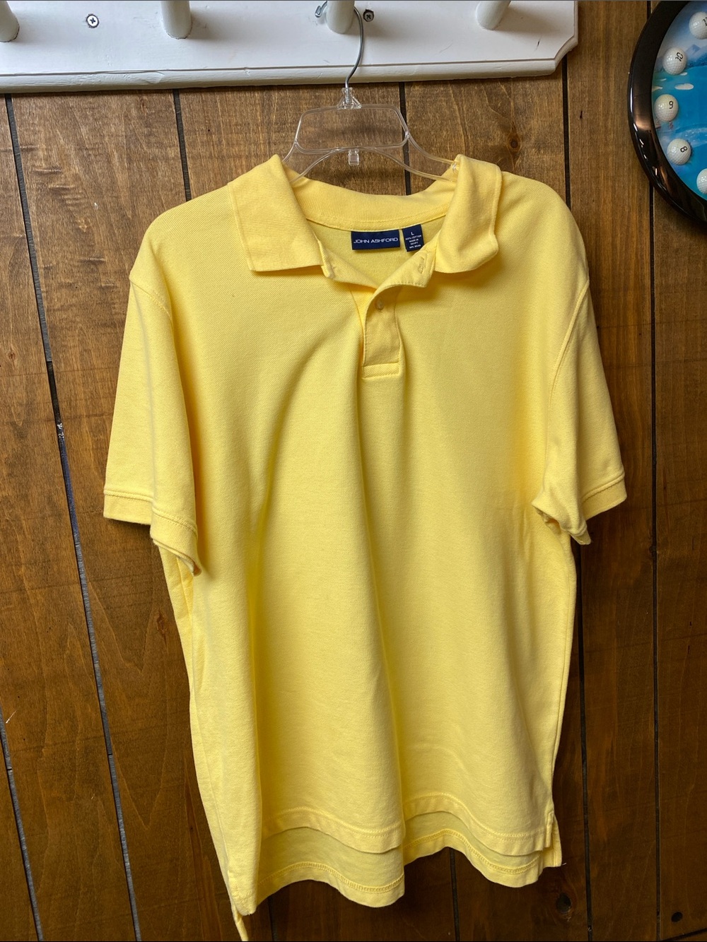 John Ashford Sunny Yellow Polo Shirt size L